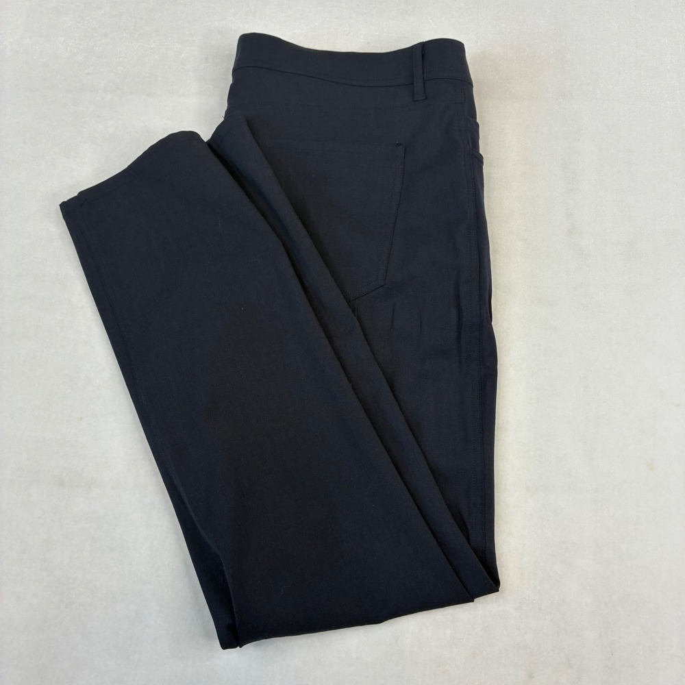 Unbound Merino Pants Mens 38x30 Navy Blue 5-Pocket Travel Stretch Wool Trousers